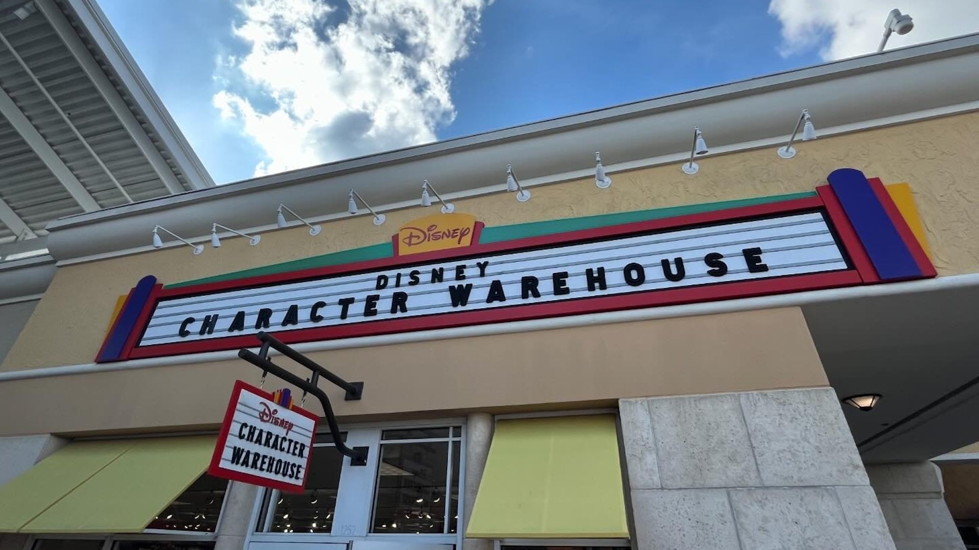 entrance sign of disney character warehouse in orlando